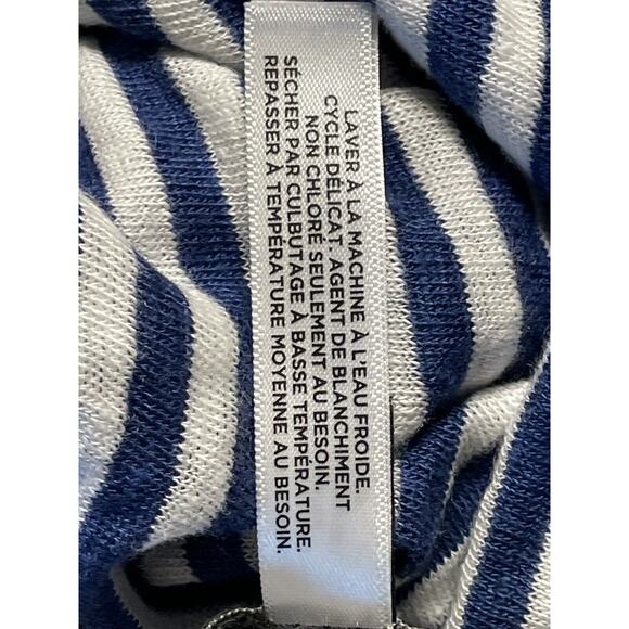 Talbots 100% Linen Shawl Wrap Scarf One Size Blue White Stripes - Picture 5 of 5